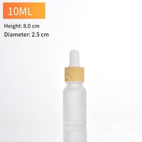 Botol tetes kaca Amber kosong botol kosmetik buram hitam gelap penetes bambu
