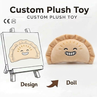 Peluches personnalisées OEM en gros, fabricant de coussins en peluche en forme de dumpling, jouets en peluche doux en forme de nourriture, jouet promotionnel, mascotte en peluche, porte-clés en peluche