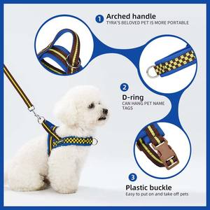 Sadel rompi anjing poliester, untuk anjing kecil sedang untuk Bichon Shiba Inu penggunaan luar ruangan kancing jenis penutup tali hewan peliharaan empuk - Product Image 4