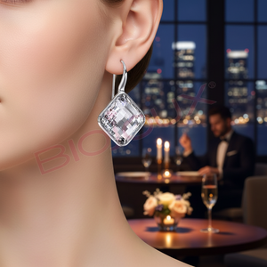 Boucles d'oreilles pendantes en alliage de métaux précieux Biojoux 29 mm pour femmes, géométriques, tendance, hypoallergéniques, durables, modèle BJT378 - Product Image 3