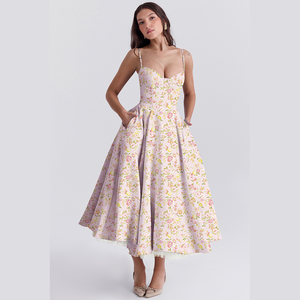 Ladies' 2025 New Summer Breathable High Waist Party European American High-End Fairy <b>Dress</b> French Mesh Big-Flare Swing <b>Dress</b> - Product Image 4