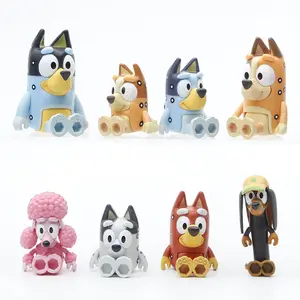 La vendita calda del cucciolo comune di ornamenti mobili per auto giocattoli per bambole 8 stili Blueys famiglia modello ornamenti
