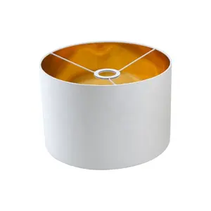 Petit abat-jour en tissu baril pour lampe de table et lampadaire abat-jour doré