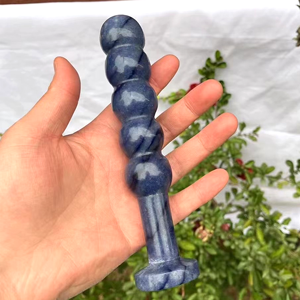 Tapón Anal de cristal, consolador de obsidiana negra, varita Yoni de cuarzo rosa, Juguetes sexuales para adultos, consoladores Anales de masaje de piedra de Aventurina azul para mujeres - Product Image 5