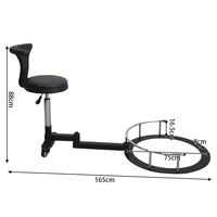 Tabouret de Barbier Réglable et Rotatif avec Roulettes, Chaise de Coiffeur Pivotante pour Salon de Beauté et Coiffure