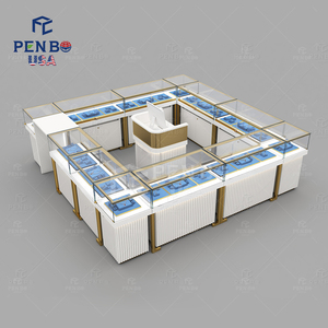 Hiện đại vuông Modular Jewelry kiosk-Tùy chỉnh bán lẻ hiển thị Showcase với LED chiếu sáng cho Kim Cương, nước hoa & cửa hàng đồ trang sức - Product Image 2