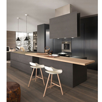 CBMmart Set lengkap furnitur dapur gaya Modern, kabinet dapur Pvc abu-abu kabinet dapur kustom kelas atas untuk apartemen