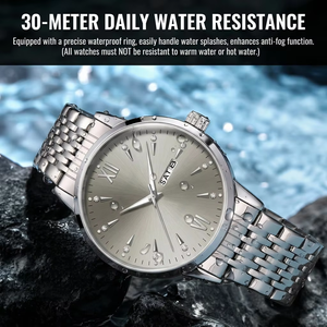 Reloj con calendario, luz nocturna, resistente al agua, reloj de negocios para hombre, reloj de cuarzo informal de lujo con correa de acero inoxidable, reloj inteligente, reloj Role - Product Image 5