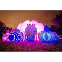 Décorations d'événements de fête lapin gonflable artistique avec lumières LED ballon de dessin animé de personnages d'art gonflables pour le Festival