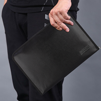YHX Noir Portable Enduit De Silicone Organisateur Dossier De Fichiers Ignifuge Étanche Avec Non-Itchy Design Money Document