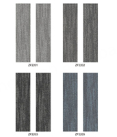 Dalles de moquette de bureau modernes à rayures jacquard en boucle, de luxe, antidérapantes et lavables, en PP, amovibles, à poils moyens