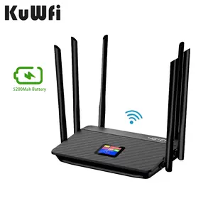 OEM ODM KuWFi 10users roteador 4g con tarjeta sim roteador wi-fi 4g preto de alta velocidade 300M com slot para cartão SIM