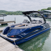 Bateau ponton de luxe en aluminium sur mesure de 22 pieds, certifié CE, pour sports nautiques et loisirs, 200 CV, fabricant