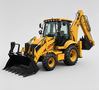 338 Backhoe Loader 8.5 Ton 4WD dengan Mesin Diesel 75kW dan Bucket Loader 1.0m3