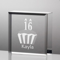Presse-papiers en verre cristal personnalisé avec logo, carré, facetté, décoration de bureau, plaque, gravure anniversaire, cadeaux