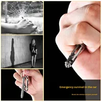 Stylo tactique miniature en alliage de titane, pointe en acier au tungstène, outil multifonctionnel brise-vitre, couleur argent, pour l'extérieur