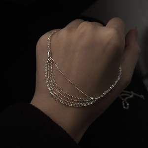 Collier en argent sterling S925, élégant, avec pendentif en forme de trapèze, petit diamant étincelant, à un caractère, tendance, superposé - Product Image 3