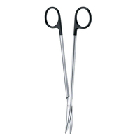 Ciseaux Metzenbaum TC en acier inoxydable à manche noir, à lame courbée et arrondie, pour dissection fine, réutilisables, manuels, pour chirurgie générale