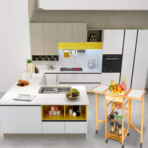 Combohome MDF Wooden Drop Leaf <strong>Kitchen</strong> <strong>Island</strong> <strong>on</strong> <strong>Wheels</strong> Portable Folding Storage Trolley Cart with Drawer/Baskets Small Rolling - Product Image 2