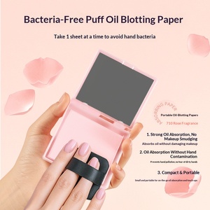 Carta Assorbente Portatile Profumata alla Rosa per il Viso, Assorbe il Sebo Senza Disturbare il Trucco, con Specchietto per Ritocchi - Product Image 3