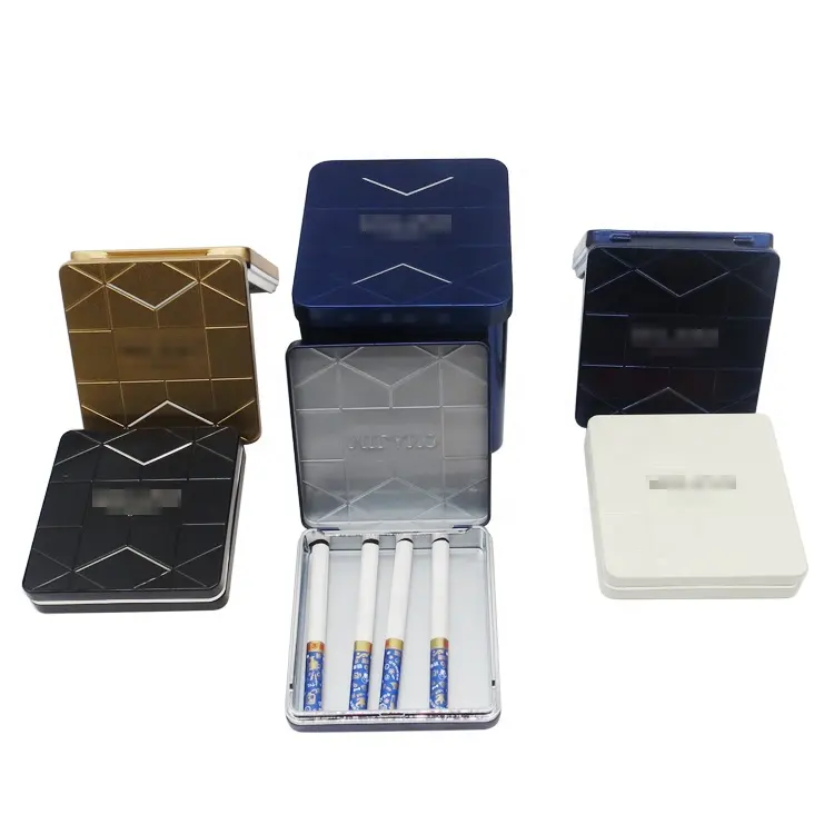 High Quality Custom Made Ciggratee Packing Tins Metal Box Hot Product C B D Storage Tins Fancy Tin Case