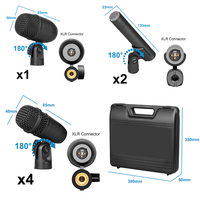 GM7, Vente Directe d'Usine, Lot de 7 Microphones Dynamiques Filaire Métalliques pour Instruments de Musique et Batterie Scène