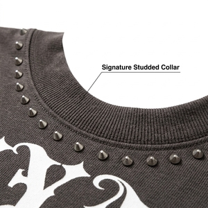 Camiseta Corta sin Mangas Personalizada 100% Algodón Grueso con Gráfico de Ángel Vintage, Estampado en Serigrafía, Estilo <span class=keywords><strong>Grunge</strong></span> Urbano con Tachuelas - Product Image 3