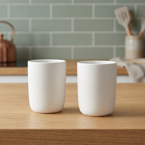 Set di 2 Tazze da Caffè in Ceramica da 350ml con Coperchi, Lavabili in Lavastoviglie e Utilizzabili nel Microonde, Materiale PC, Design Semplice, 12oz, Modello 126396-2 - Product Image 2