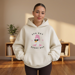 Sweat-shirt à capuche pour femme, impression personnalisée en relief, coton tricoté, manches longues, vêtement décontracté pour l'automne - Product Image 4