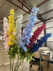 Fiori Artificiali di Delphinium Bianchi in Seta con Stelo <span class=keywords><strong>Lungo</strong></span> 120cm - Product Image 2