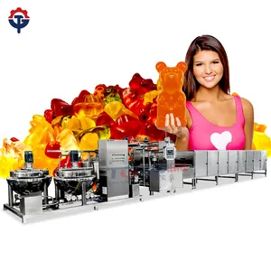 Línea de producción de máquina para hacer dulces de oso de goma de depósito de 600 kg/h a la venta