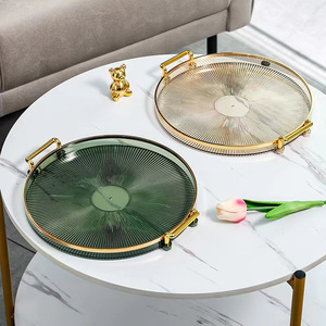 Plateau de rangement en plastique <span class=keywords><strong>jetable</strong></span> moderne à bords dorés pour tasses à eau et tasses à thé, usage domestique et commercial, salon de beauté - Product Image 1