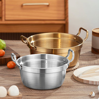Black Donkey Korean Style 304 Stainless Steel Double Ear Instant Noodle/Soup/Hot/Ramen Pot Non-Stick Heat Resistant Universal