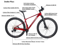 Vélo de montagne en carbone 29 pouces avec freins à disque hydrauliques M6100 et pédalier 32T pour le trail XC