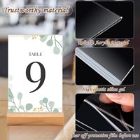Cartes de table rectangulaires en acrylique transparentes et épaisses pour affichage de menus de restaurant, étiquettes de prix et étiquettes alimentaires, supports de signalisation réutilisables