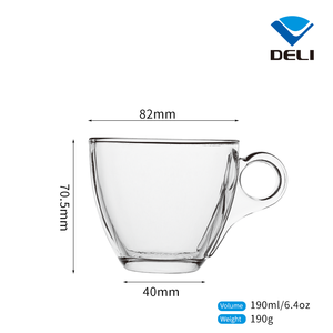 Qualitätsgesicherte <span class=keywords><strong>DEIL</strong></span> 190ml 6,4oz Vintage Royal Klarglas Kaffee- und Teetassen-Set mit Untertasse, Hitzebeständig - Product Image 5