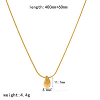 Nouveauté Minimaliste : Collier Ras du Cou en Acier Inoxydable Plaqué Or 18K avec Pendentif Goutte d'Eau pour Femme
