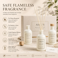 AIKUN Marque Privée Coffret de Luxe Faible MOQ Approvisionnement Direct Support Équipe de Designers Ensemble Diffuseur à Bâtonnets Parfumés Personnalisé pour Mariage