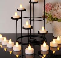 Bougies LED Électriques Sans Flamme Chauffe-Plat Votives Décoration de Table pour Halloween, Enterrement, Noël, Mariage – Formes Cœur et Rondes