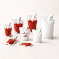 Pochettes souples personnalisées recyclables en PE avec bec verseur 100ml / 250ml / 500ml pour emballage de jus et sauces liquides