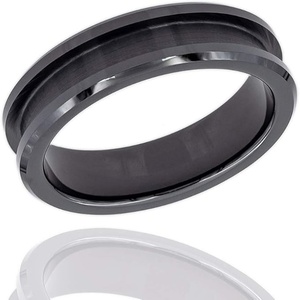 <span class=keywords><strong>Prix</strong></span> de gros Vente directe Noyau d'anneau en carbure de tungstène plaqué noir 8mm 6mm 4mm 2mm Noyau d'anneau en tungstène pour incrustation - Product Image 3