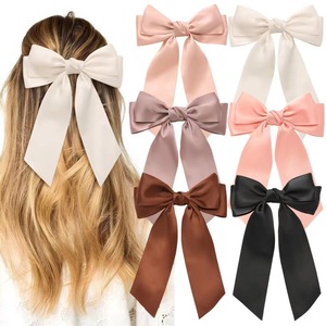 Bán Buôn Hot Bán Bow Clip Tóc Thời Trang Thanh Lịch Ribbon Hai Lớp Satin Bow Clip Tóc Cho Phụ Nữ - Product Image 1