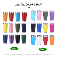 Fonwhy Tasses de voyage classiques isolées sous vide en acier inoxydable de 20oz 30oz personnalisées, avec couvercle anti-fuite, paille, café, thé, voiture