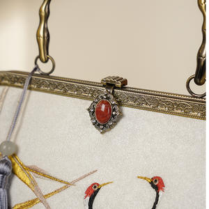 תיק פוליאסטר רקום של Biyi Shuangfei שני צ'ונגסאם עתיקים למסיבת אירועים תיק מרובע קטן ספרות אמנות לאומי סִגְנוֹן - Product Image 2