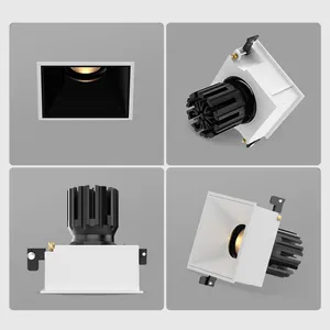 XRZLux ETL Aluminum Adjustable Square Recessed Dimmable LED Ceiling Down Light CCT Selectable Trimless LED COB Downlight 30W