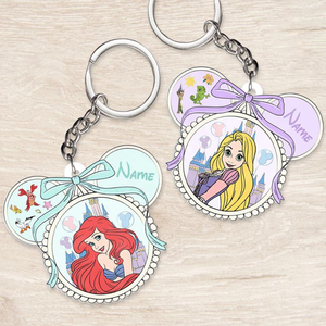 Llavero Personalizado de <span class=keywords><strong>Princesa</strong></span> con Lazo y Castillo, Regalo de <span class=keywords><strong>Cenicienta</strong></span> y Bella para Niñas, Recuerdos de Fiesta y Regalos para el Día del Niño - Product Image 4