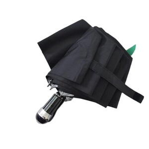 Parapluie personnel automatique <span class=keywords><strong>Kaysen</strong></span> LY, petit format, pliable en 3 sections, anti-UV, design minimaliste noir, poignée en plastique à commande manuelle, diamètre ouvert 100 cm - Product Image 1