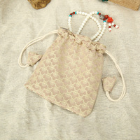 Pochette cadeau rétro en jacquard écaille de poisson avec cordon de serrage, sac de rangement pour bijoux en tissu à double doublure, sac d'emballage pour bracelets et colliers