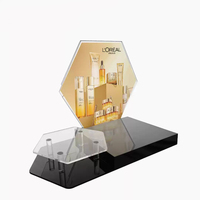 Support de présentation de rouge à lèvres en acrylique blanc avec logo personnalisé pour les magasins de beauté et les diffusions en direct