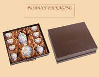 Service à café 15 pièces en porcelaine fine avec bordure dorée, élégant, pour mariage et décoration intérieure, style moderne et minimaliste, en céramique, pour restaurant, avec sucrier et crémier